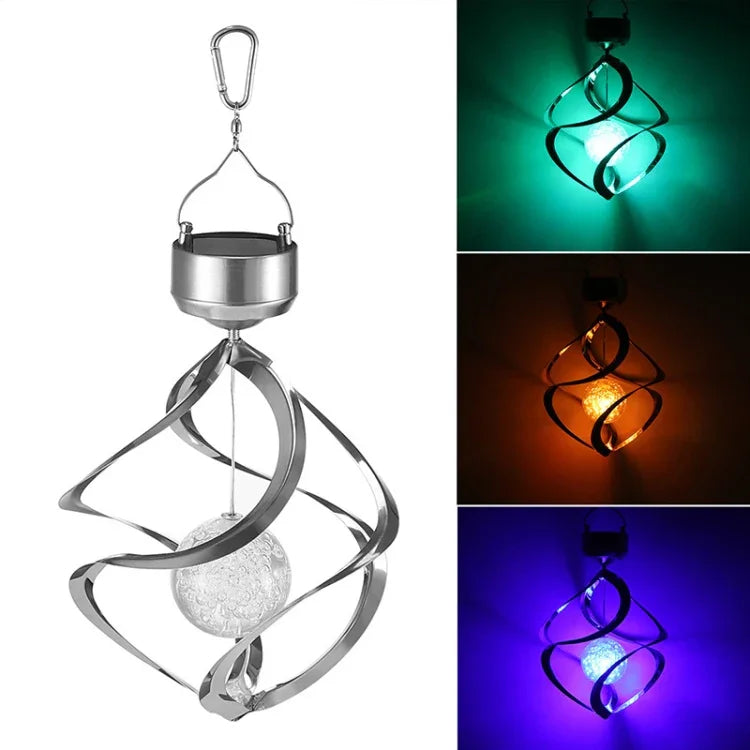 Lampe Solaire Carillon Éolien Extérieur Étanche Décoration de Jardin Lampe Suspendue, Petite Boule
