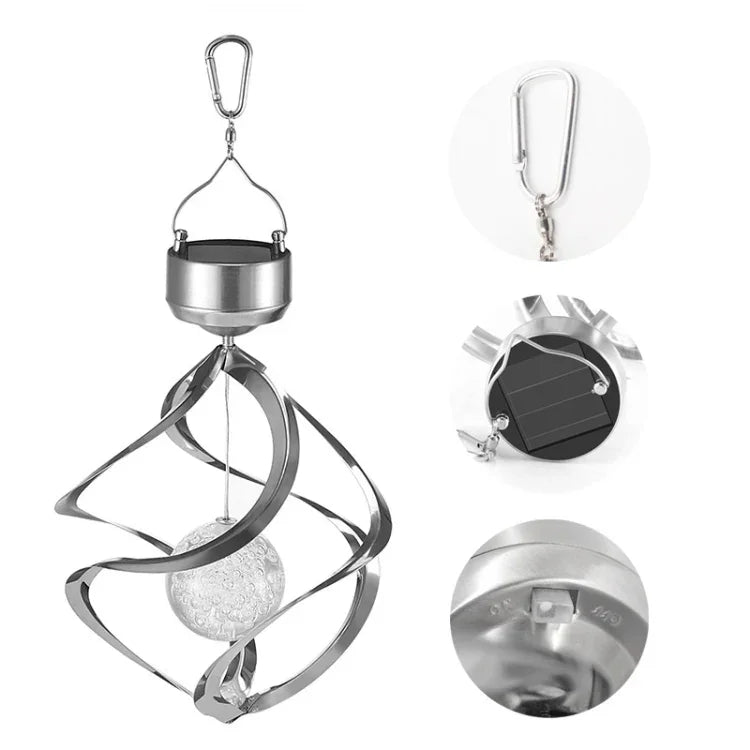 Lampe Solaire Carillon Éolien Extérieur Étanche Décoration de Jardin Lampe Suspendue, Petite Boule
