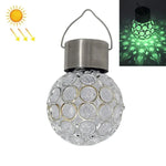 2 lampes solaires décoratives de jardin à suspension en forme de boule creuse, 2 boules creuses blanches, 2 boules creuses colorées