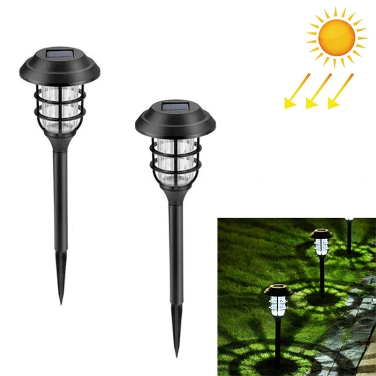 2 LAMPES SOLAIRES RAYÉES, LED EXTÉRIEURES ÉTANCHES, POUR JARDIN, PARC, PAYSAGE