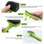 Peigne anti-poils automne pour animaux, brosse de toilettage pour chien, fournitures de nettoyage, vert