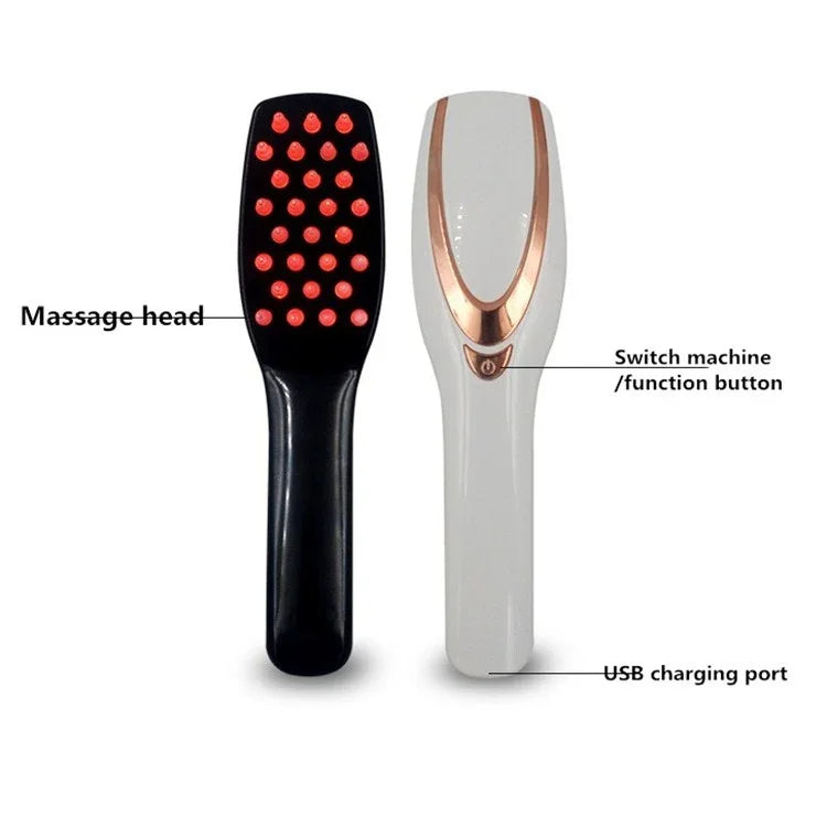Peigne de massage électrique, Masseur de tête, Anti-chute, Soin du cuir chevelu, Vibration, Lumière colorée, Peigne