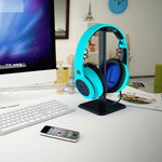 Support Casque Internet Café Présentoir Casque, Blanc, Noir