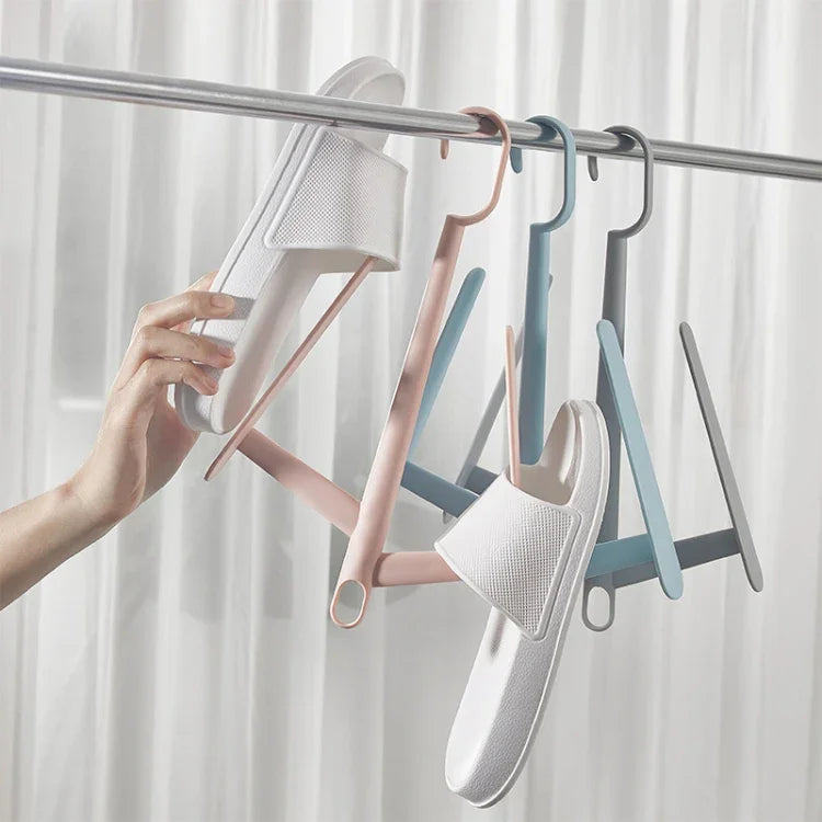 Porte-vêtements Extérieur Multifonctionnel Anti-vent Balcon Porte-chaussures Couleur Aléatoire