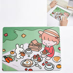 Tapis de souris d'ordinateur portable 5 pièces motif lapin fille de dessin animé créatif, canapé, cache-cache, couchage, repas