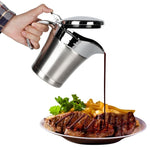Tasse à sauce en acier inoxydable 304, pot à sauce à steak, bouteille à sauce tomate, pot à assaisonnement à double isolation, capacité : 450 ml, tasse à sauce en acier inoxydable