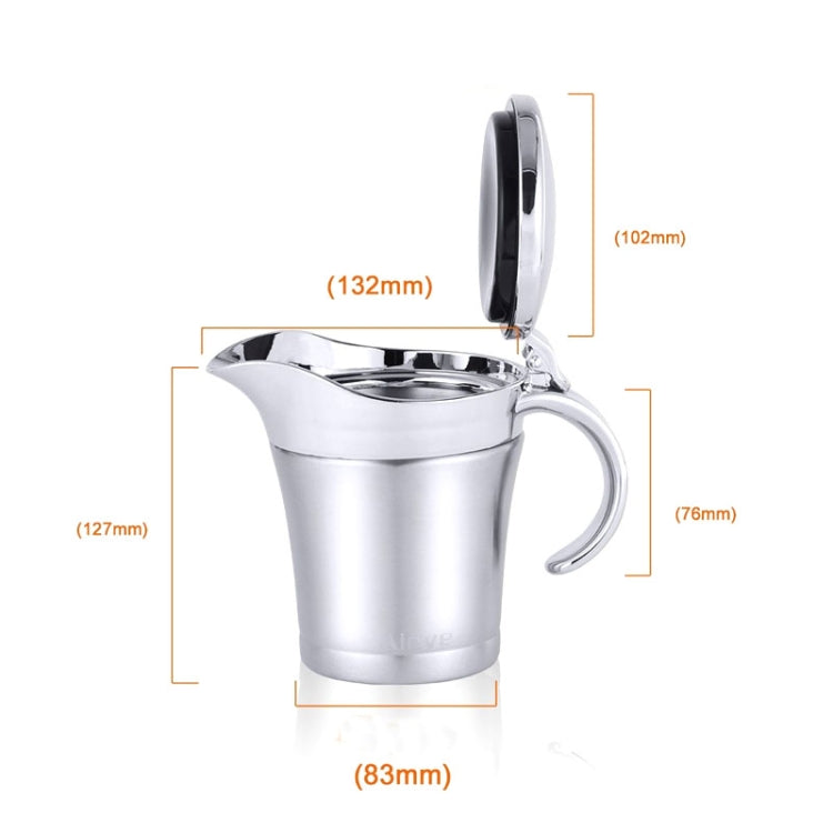 Tasse à sauce en acier inoxydable 304, pot à sauce à steak, bouteille à sauce tomate, pot à assaisonnement à double isolation, capacité : 450 ml, tasse à sauce en acier inoxydable