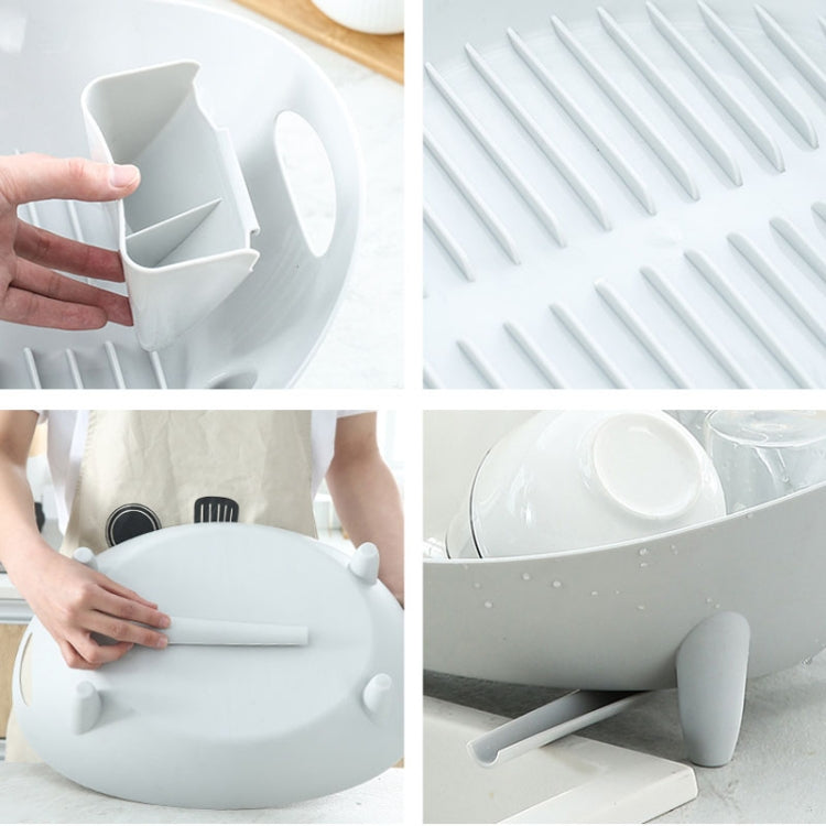 Égouttoir à vaisselle de rangement, égouttoir à ustensiles de cuisine multifonction, blanc, gris