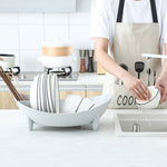 Égouttoir à vaisselle de rangement, égouttoir à ustensiles de cuisine multifonction, blanc, gris