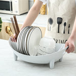 Égouttoir à vaisselle de rangement, égouttoir à ustensiles de cuisine multifonction, blanc, gris