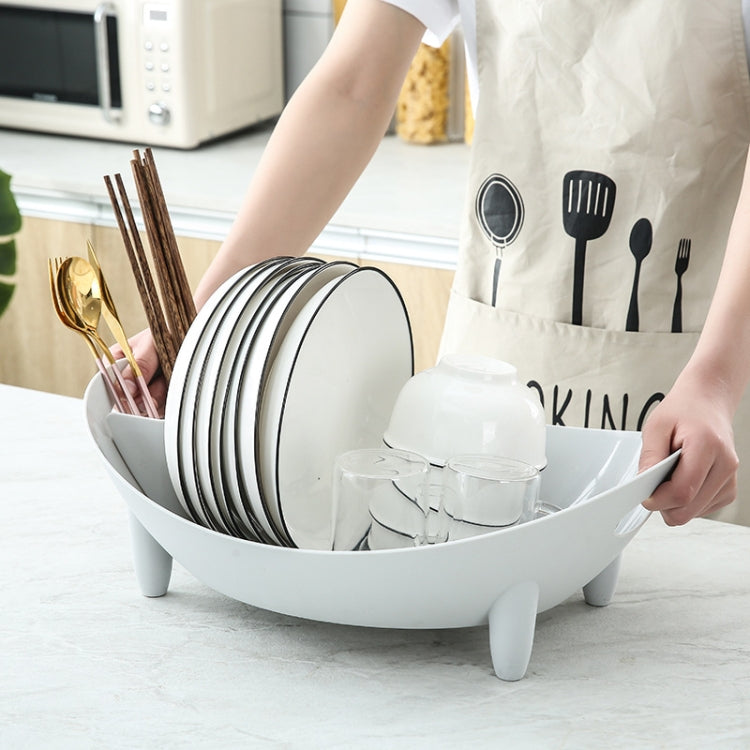 Égouttoir à vaisselle de rangement, égouttoir à ustensiles de cuisine multifonction, blanc, gris