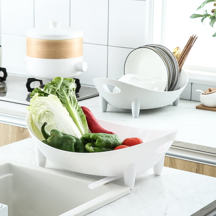 Égouttoir à vaisselle de rangement, égouttoir à ustensiles de cuisine multifonction, blanc, gris