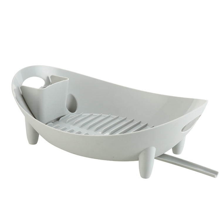 Égouttoir à vaisselle de rangement, égouttoir à ustensiles de cuisine multifonction, blanc, gris