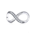 925 Argent Sterling Infini Famille Pour Toujours Perles Pour Femmes Bracelet DIY Accessoires, SCC1146