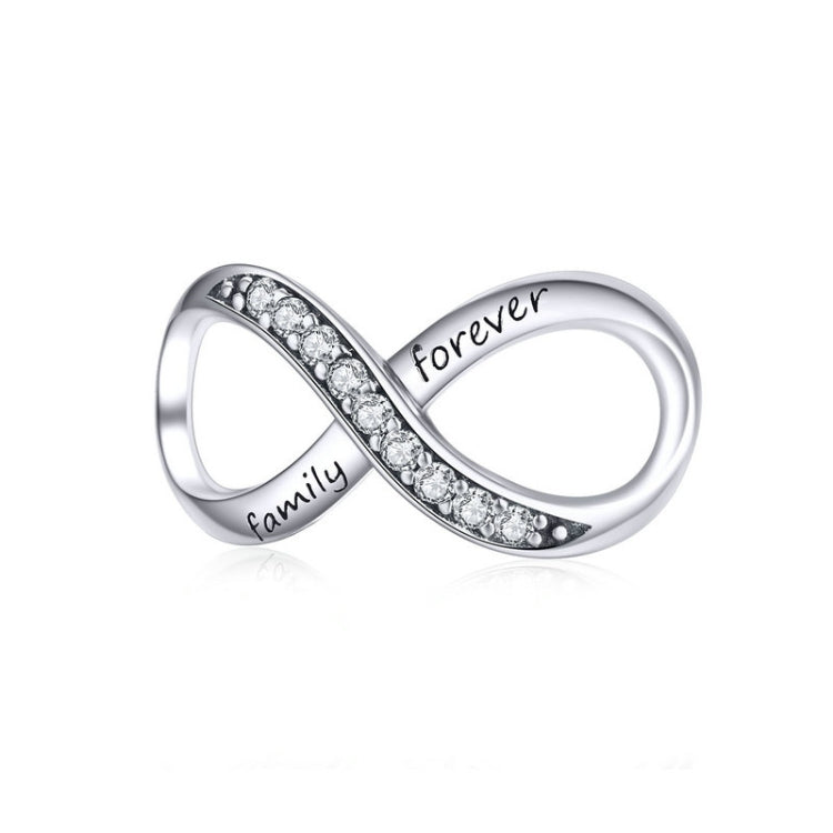 925 Argent Sterling Infini Famille Pour Toujours Perles Pour Femmes Bracelet DIY Accessoires, SCC1146