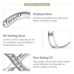 925 Argent Sterling Infini Famille Pour Toujours Perles Pour Femmes Bracelet DIY Accessoires, SCC1146