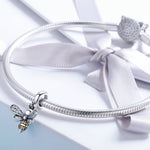 Breloque abeille en argent sterling S925 pour bracelet de perles DIY, SCC821