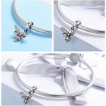 Breloque abeille en argent sterling S925 pour bracelet de perles DIY, SCC821