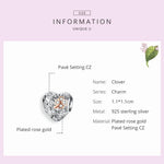 Accessoires de bracelet DIY en argent sterling 925 en forme de cœur, perles et trèfle à quatre feuilles creux, SCC1248