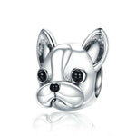 Perles bouledogue en argent sterling S925, série animale