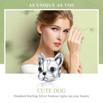 Perles bouledogue en argent sterling S925, série animale
