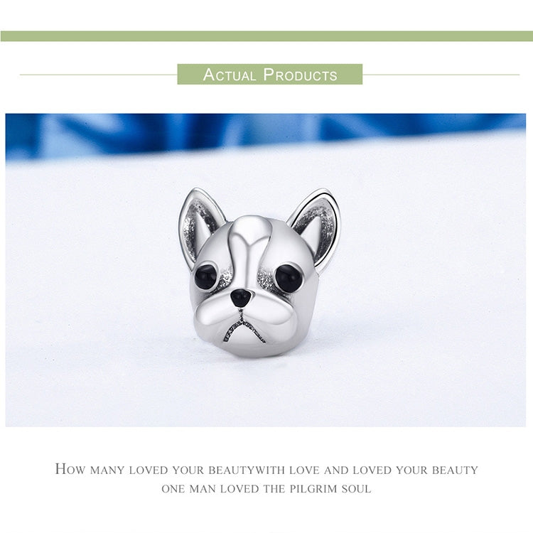 Perles bouledogue en argent sterling S925, série animale