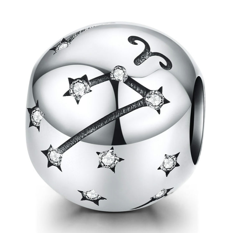 Perles de bijouterie en argent sterling S925, douze constellations, accessoires de bracelet DIY, perles en argent, Bélier, Taureau, Gémeaux, Cancer, Lion, Vierge, Balance, Scorpion, Sagittaire, Capricorne, Verseau, Poissons