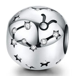 Perles de bijouterie en argent sterling S925, douze constellations, accessoires de bracelet DIY, perles en argent, Bélier, Taureau, Gémeaux, Cancer, Lion, Vierge, Balance, Scorpion, Sagittaire, Capricorne, Verseau, Poissons