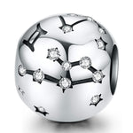 Perles de bijouterie en argent sterling S925, douze constellations, accessoires de bracelet DIY, perles en argent, Bélier, Taureau, Gémeaux, Cancer, Lion, Vierge, Balance, Scorpion, Sagittaire, Capricorne, Verseau, Poissons