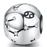 Perles de bijouterie en argent sterling S925, douze constellations, accessoires de bracelet DIY, perles en argent, Bélier, Taureau, Gémeaux, Cancer, Lion, Vierge, Balance, Scorpion, Sagittaire, Capricorne, Verseau, Poissons