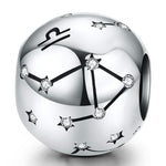Perles de bijouterie en argent sterling S925, douze constellations, accessoires de bracelet DIY, perles en argent, Bélier, Taureau, Gémeaux, Cancer, Lion, Vierge, Balance, Scorpion, Sagittaire, Capricorne, Verseau, Poissons