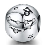 Perles de bijouterie en argent sterling S925, douze constellations, accessoires de bracelet DIY, perles en argent, Bélier, Taureau, Gémeaux, Cancer, Lion, Vierge, Balance, Scorpion, Sagittaire, Capricorne, Verseau, Poissons