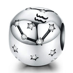 Perles de bijouterie en argent sterling S925, douze constellations, accessoires de bracelet DIY, perles en argent, Bélier, Taureau, Gémeaux, Cancer, Lion, Vierge, Balance, Scorpion, Sagittaire, Capricorne, Verseau, Poissons