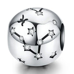 Perles de bijouterie en argent sterling S925, douze constellations, accessoires de bracelet DIY, perles en argent, Bélier, Taureau, Gémeaux, Cancer, Lion, Vierge, Balance, Scorpion, Sagittaire, Capricorne, Verseau, Poissons