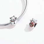 Accessoire de Bijoux Bracelet Perlé DIY Chat Chanceux en Argent Sterling 925, SCC1178