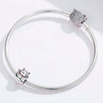 Accessoire de Bijoux Bracelet Perlé DIY Chat Chanceux en Argent Sterling 925, SCC1178