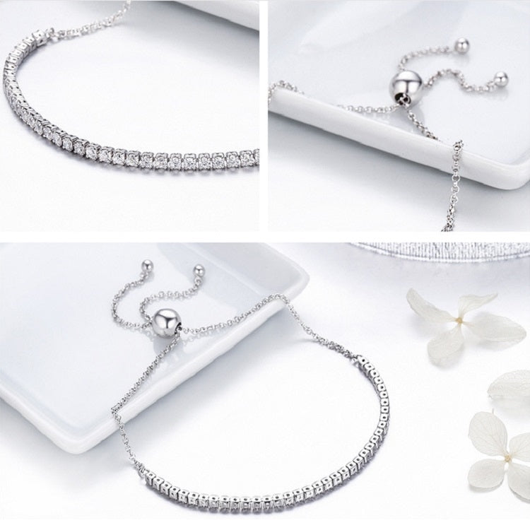 Bracelet en argent sterling S925 réglable pour femme, SCB029