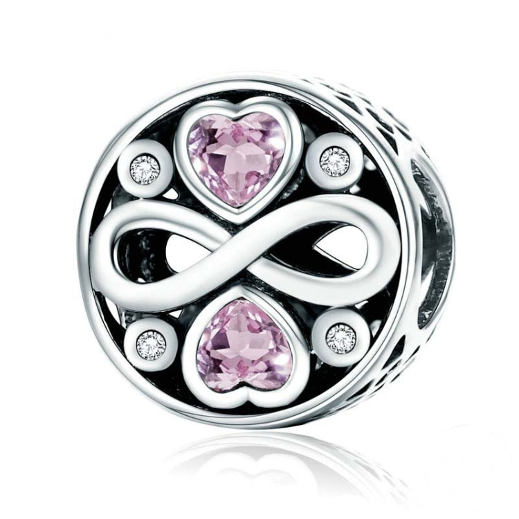 Bracelets en argent sterling 925 avec pendentif cœur rose et perles de cristal, SCC240