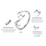 Bague ouverte de mode en argent sterling chat coquin, SCR220-B, SCR220