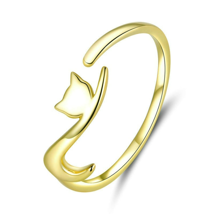 Bague ouverte de mode en argent sterling chat coquin, SCR220-B, SCR220