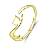 Bague ouverte de mode en argent sterling chat coquin, SCR220-B, SCR220