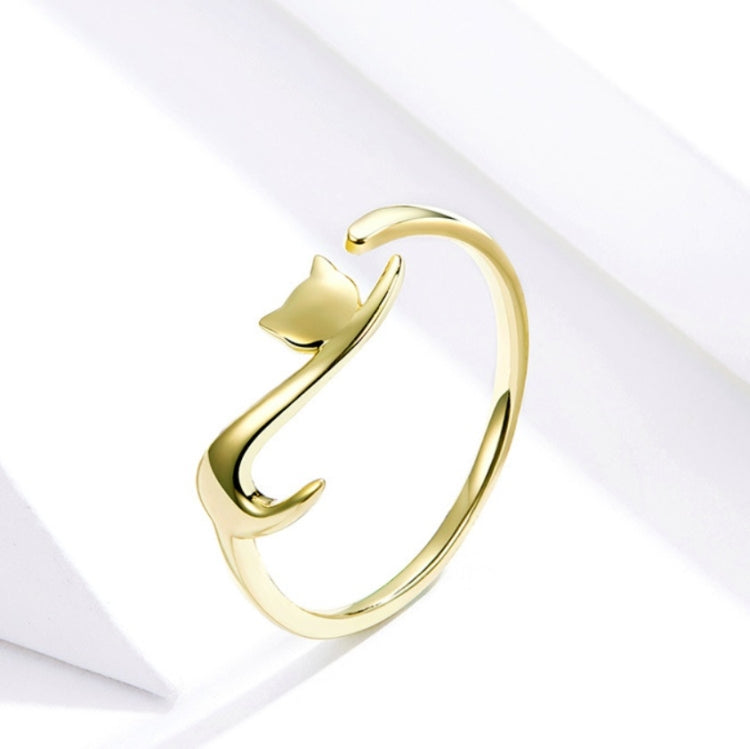 Bague ouverte de mode en argent sterling chat coquin, SCR220-B, SCR220