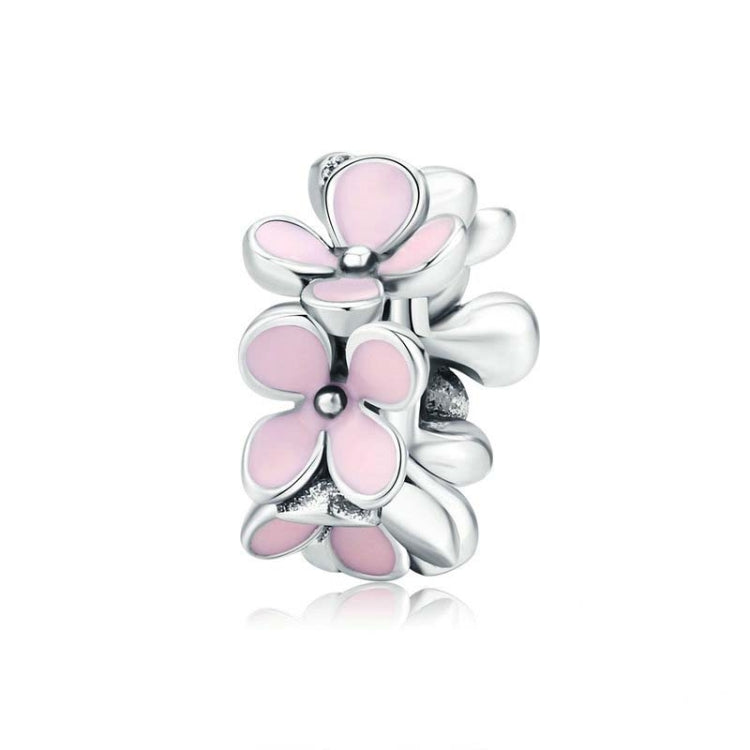 Bracelet femme breloque fleur émaillée rose en argent sterling 925, perles de bijoux à faire soi-même, SCC1484