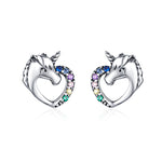 Boucles d'oreilles clous en argent Boucles d'oreilles en argent Zircon coloré Boucles d'oreilles clous en argent, SCE611