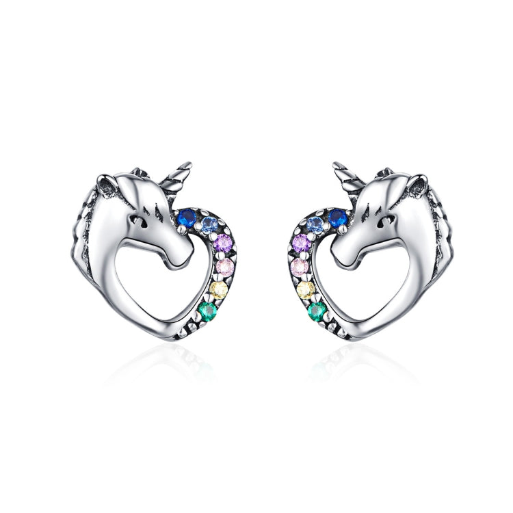 Boucles d'oreilles clous en argent Boucles d'oreilles en argent Zircon coloré Boucles d'oreilles clous en argent, SCE611