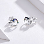 Boucles d'oreilles clous en argent Boucles d'oreilles en argent Zircon coloré Boucles d'oreilles clous en argent, SCE611