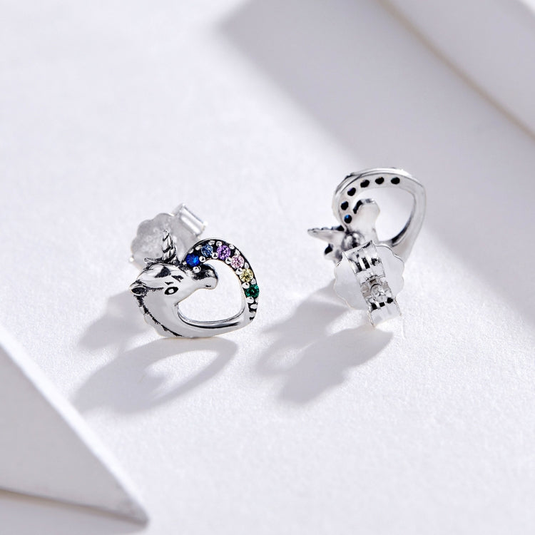 Boucles d'oreilles clous en argent Boucles d'oreilles en argent Zircon coloré Boucles d'oreilles clous en argent, SCE611