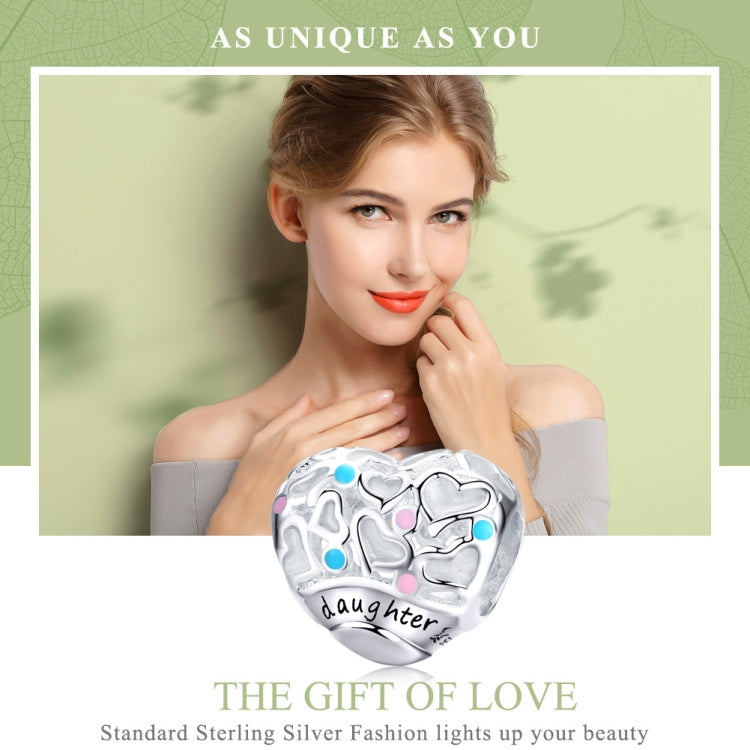 Accessoires de bracelet DIY en argent sterling 925 avec perles cœur d'amour, SCC1152