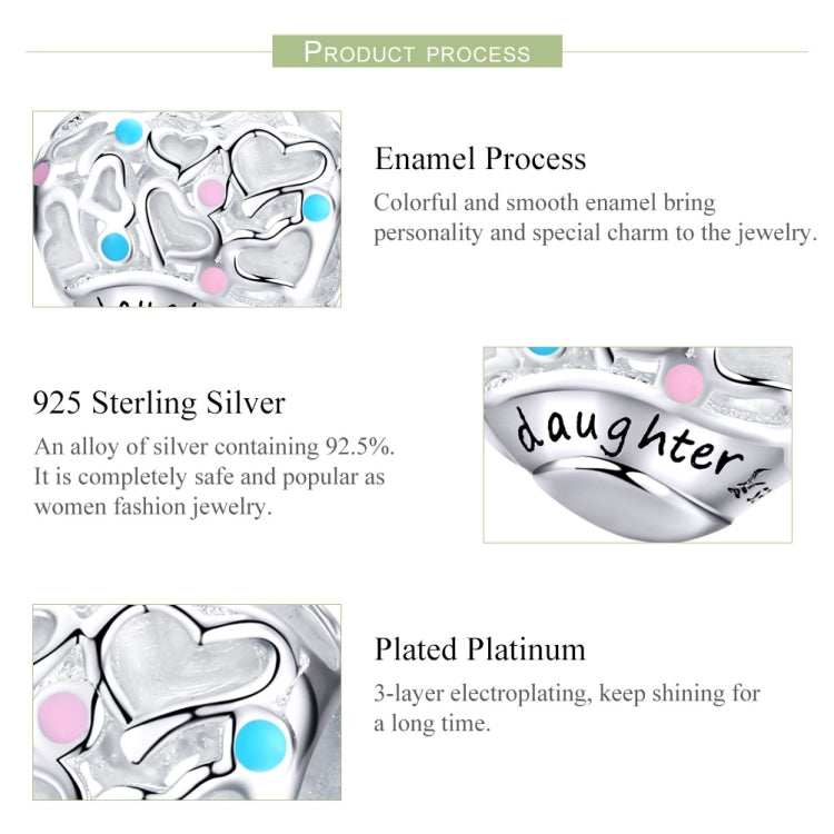 Accessoires de bracelet DIY en argent sterling 925 avec perles cœur d'amour, SCC1152