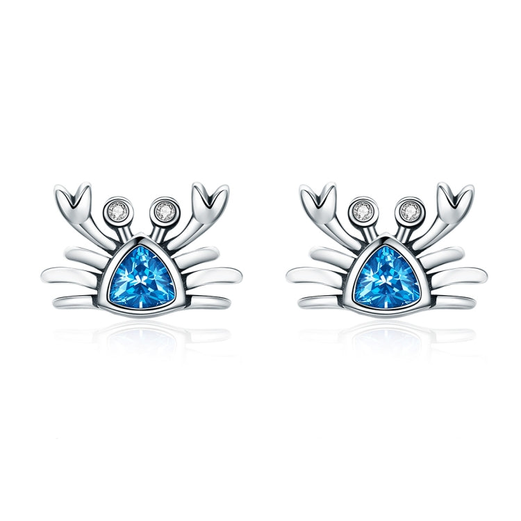 Petites boucles d'oreilles cœur en argent sterling 925 Little Crab avec pierre précieuse, SCE413